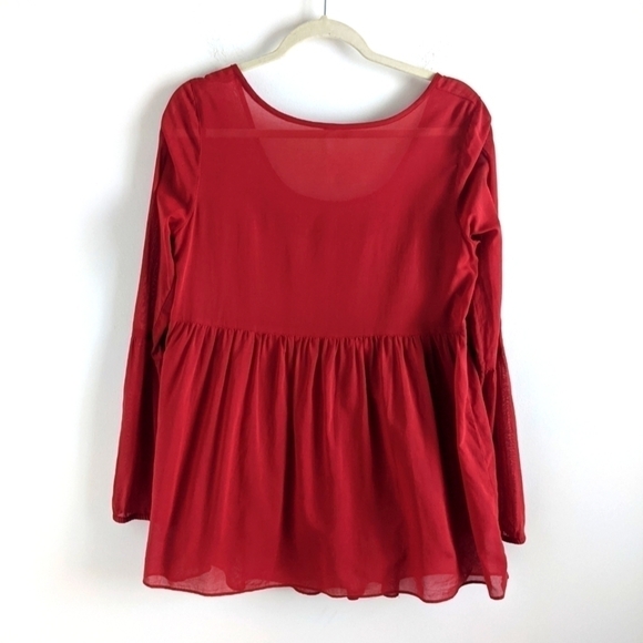 RARE FreePeople Beaded Scoop Neck Tunic Cranberry Red S - Picture 4 of 14